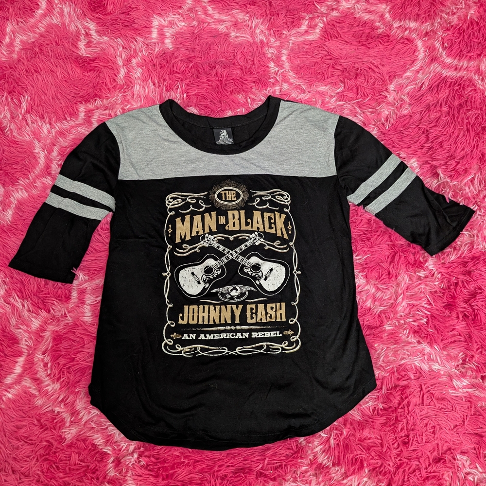 Johnny Cash Black and Gray Tee
